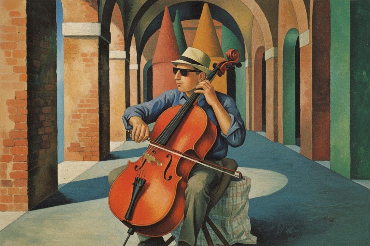 The Resonance Of Arches: A Cello Soliloquy In Ochre And Azure — Philippe Masson