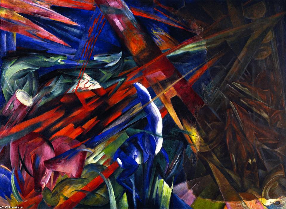 Schicksal der Tiere von Franz Marc, Öl auf Leinen, handgemalt