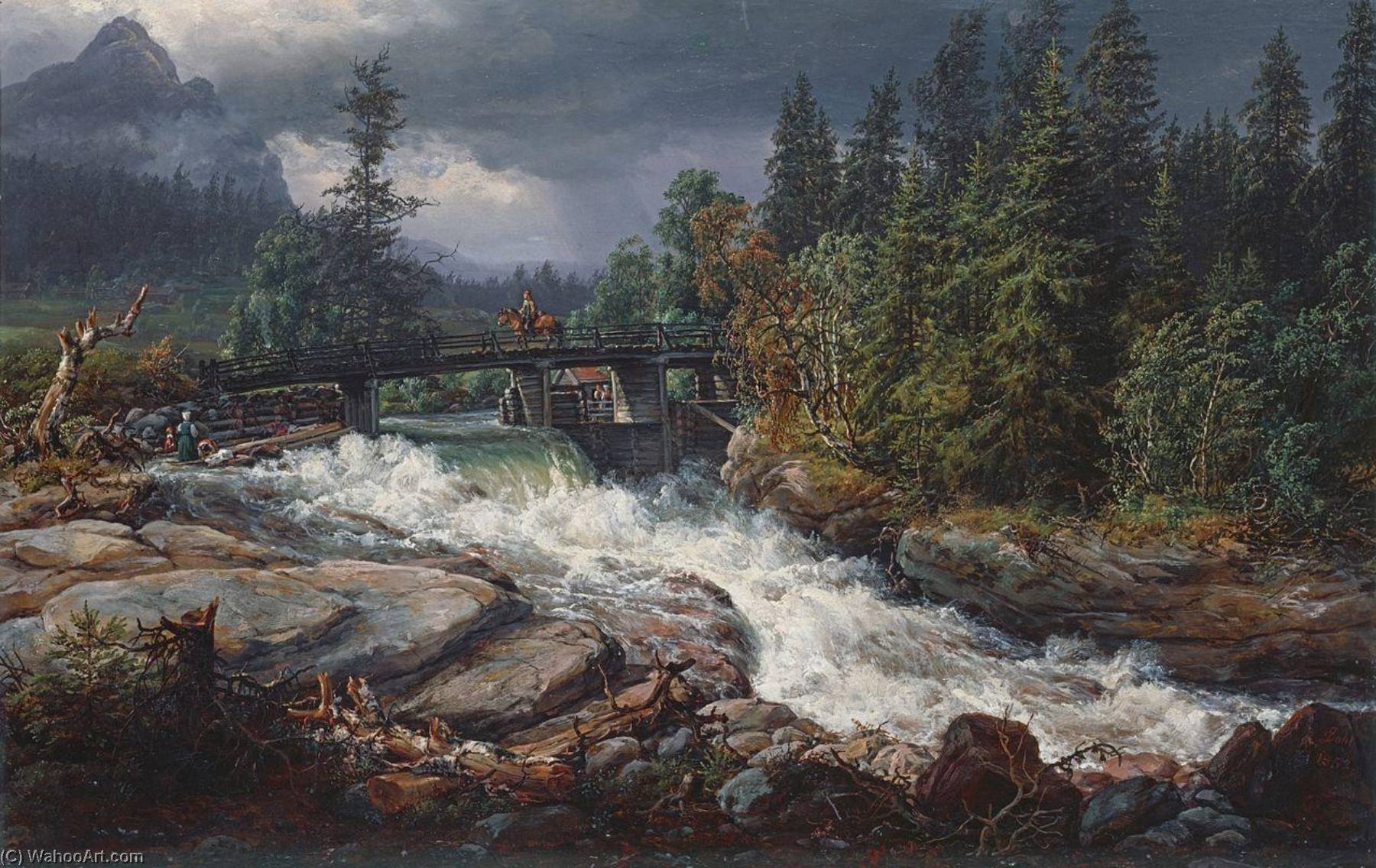 Maridalen od Johan Christian Dahl, olej na plátně, ručně malováno