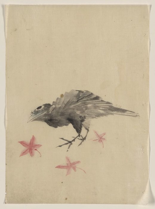 A Bird, Possibly Crow Or Raven, Facing Left — Хокусаи Кацушика