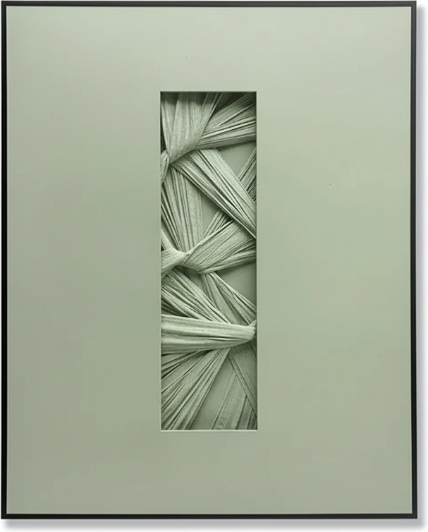 Handmade Abstract Botanical Wall Sculpture In Muted Greens