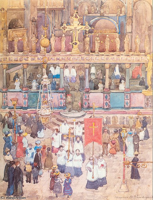 Easter Procession St. Mark's — Maurice Brazil Prendergast