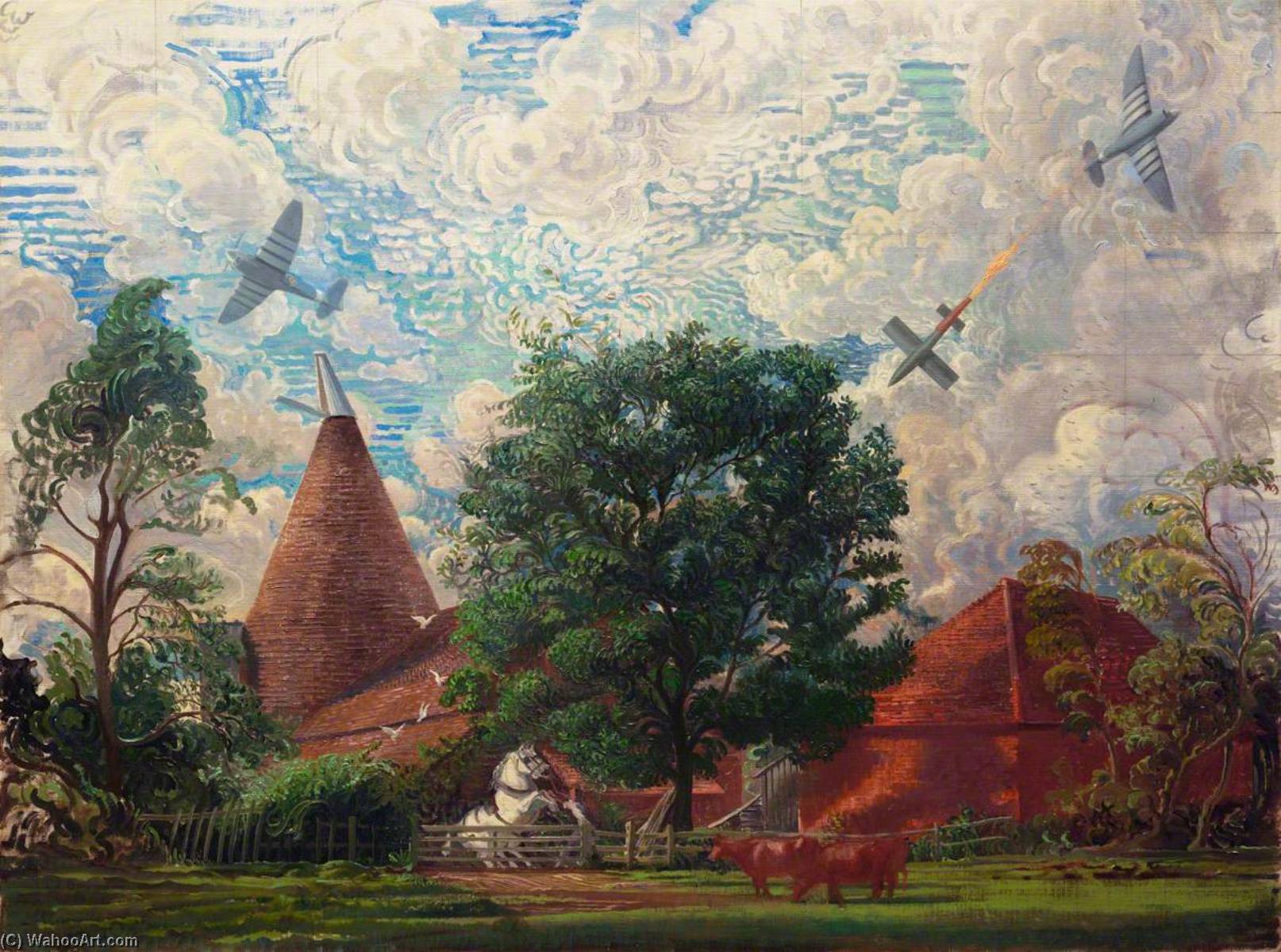 Tempests Attacking Flying Bombs — Walter Thomas Monnington