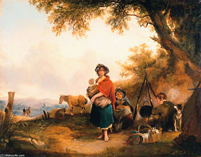 Gypsies At A Campfire — William Joseph Shayer