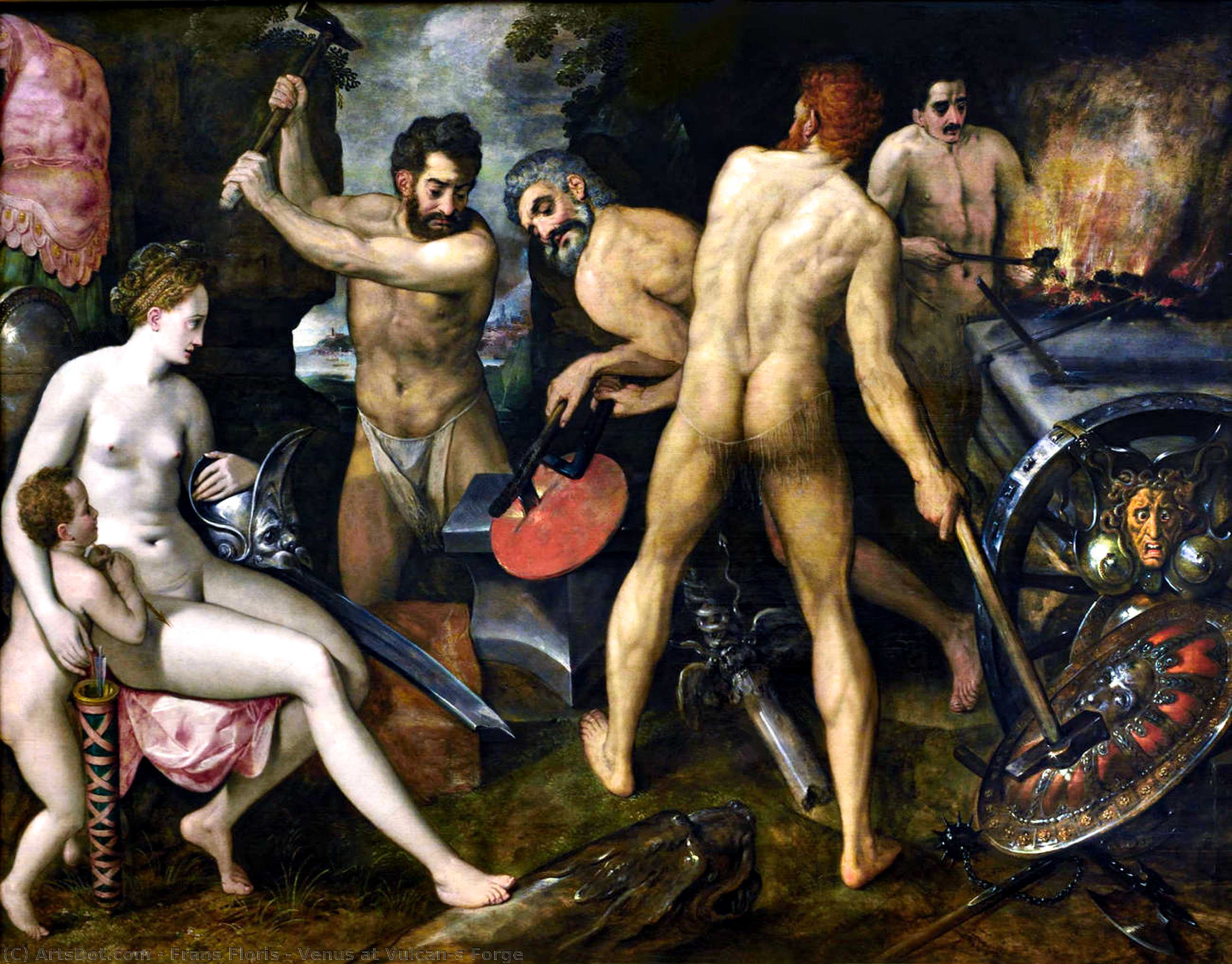 Venus At Vulcan's Forge — Frans Floris