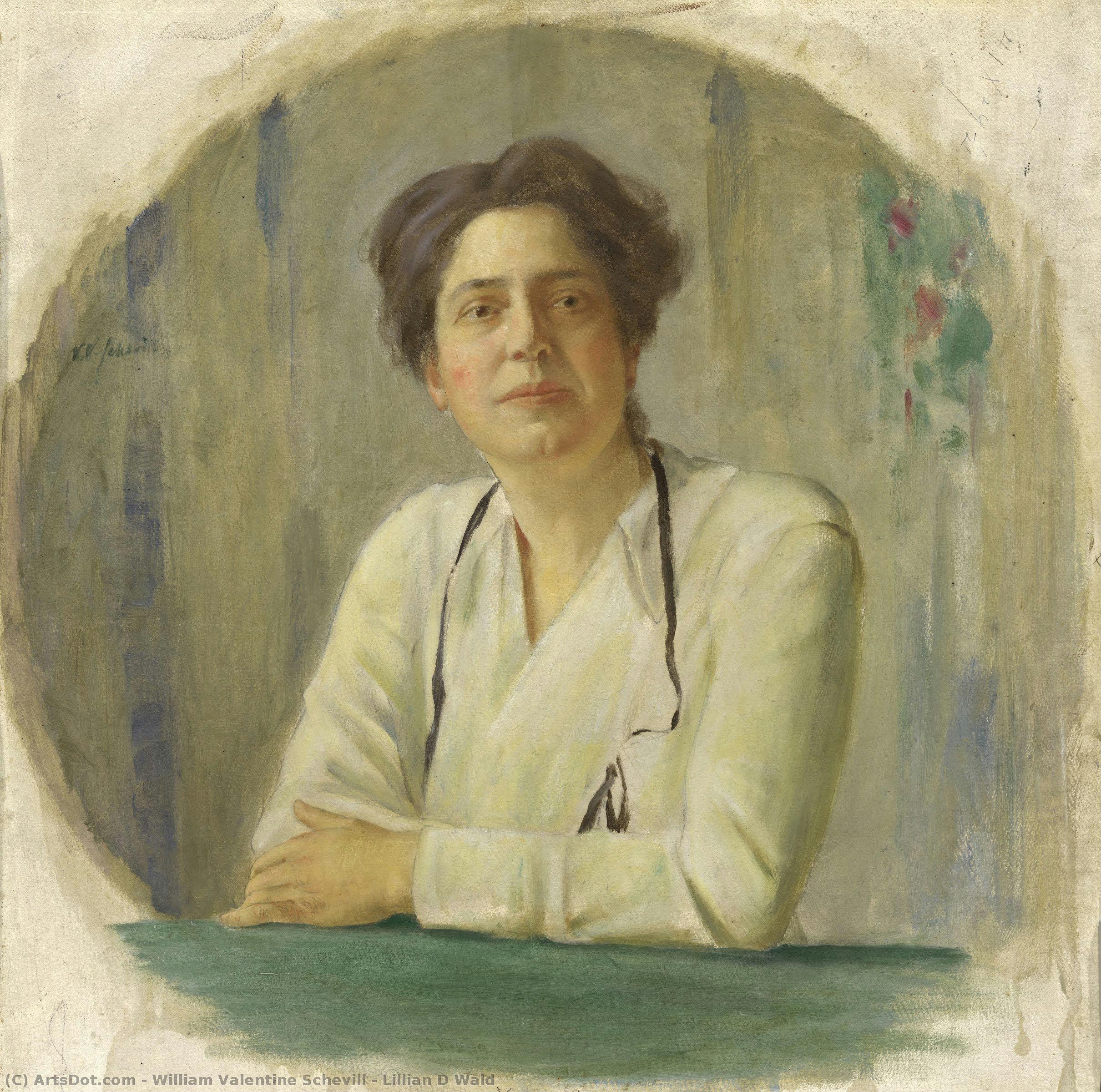 Lillian D Wald by William Valentine Schevill, oil on linen painted by hand