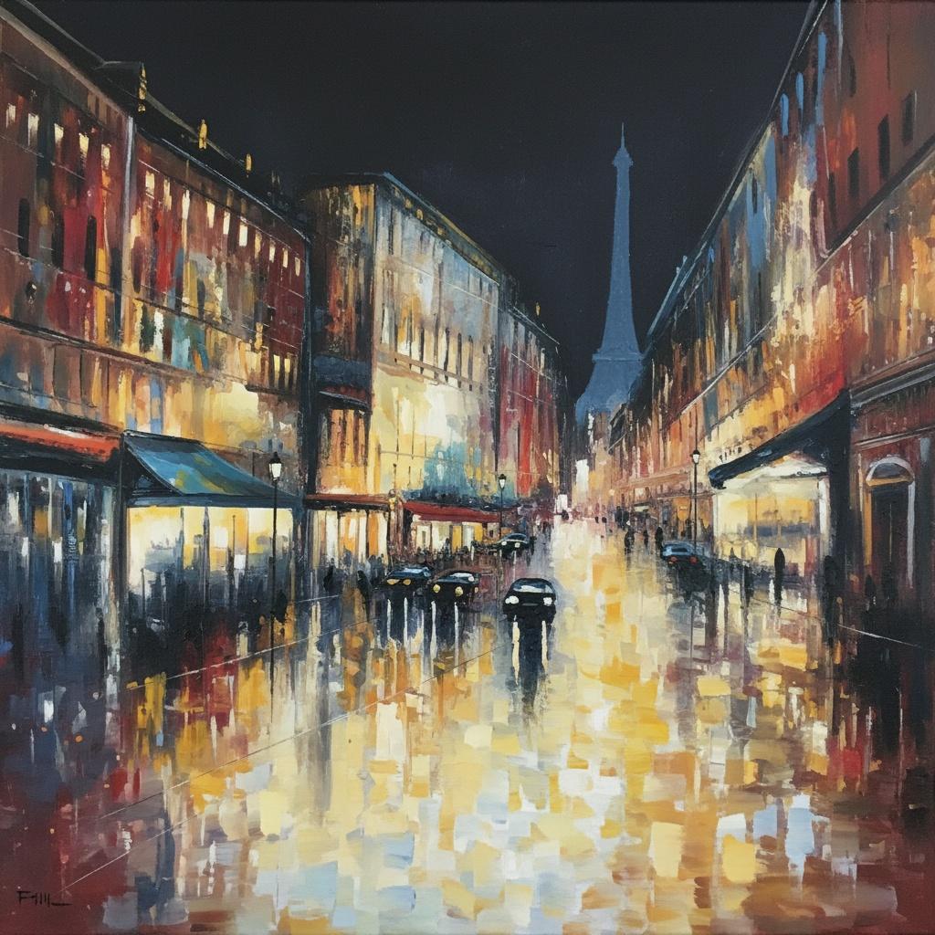 Midnight Amber Reflections: A Singular Impression Of Paris In Nocturnal Light — Charles Delorme