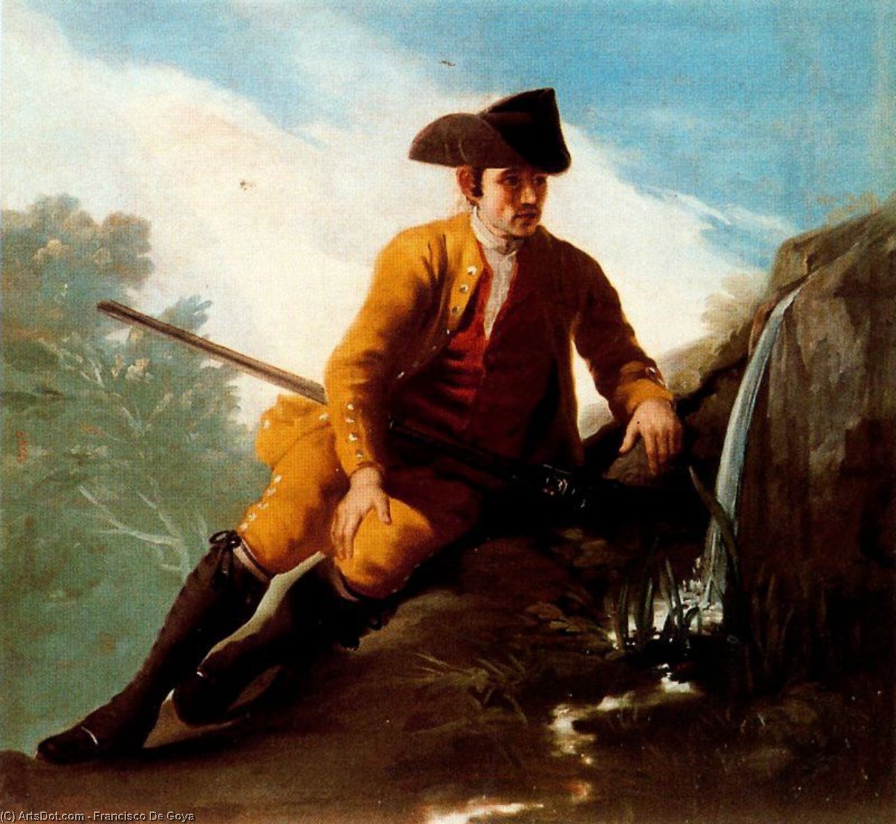 Hunter Lying Near A Spring — Francisco José De Goya Y Lucientes