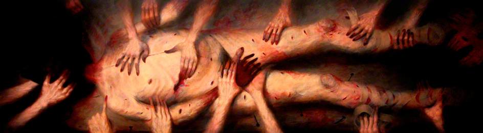 The Idealist (polyptych, Predella Panel) — Ken Currie