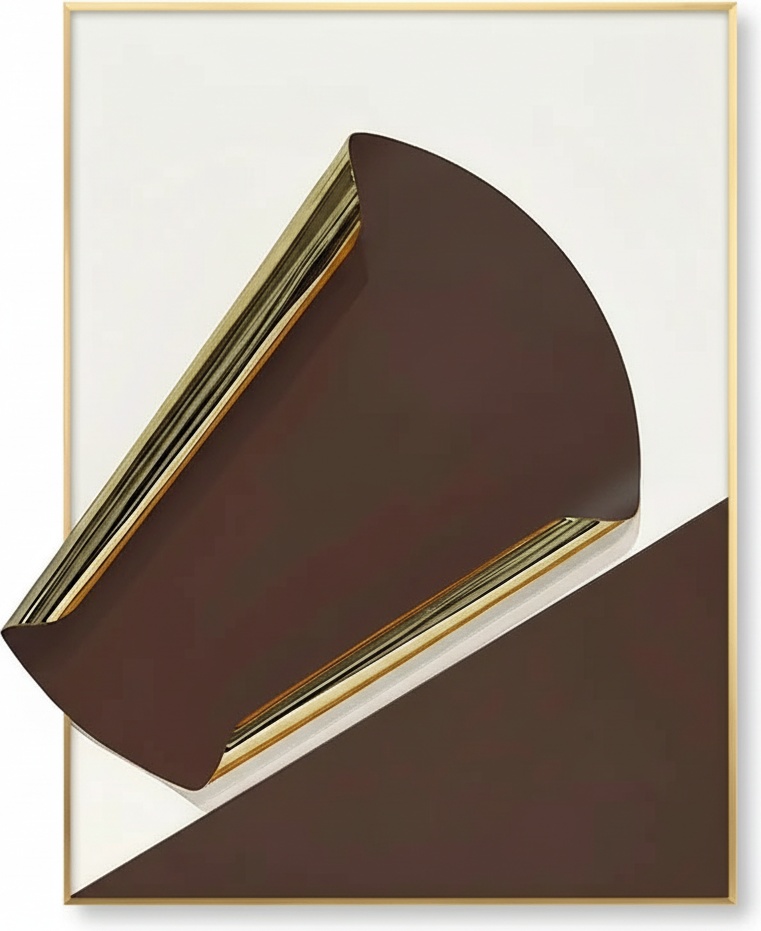 Serene Geometric Landscape: Hand-painted Canvas Art