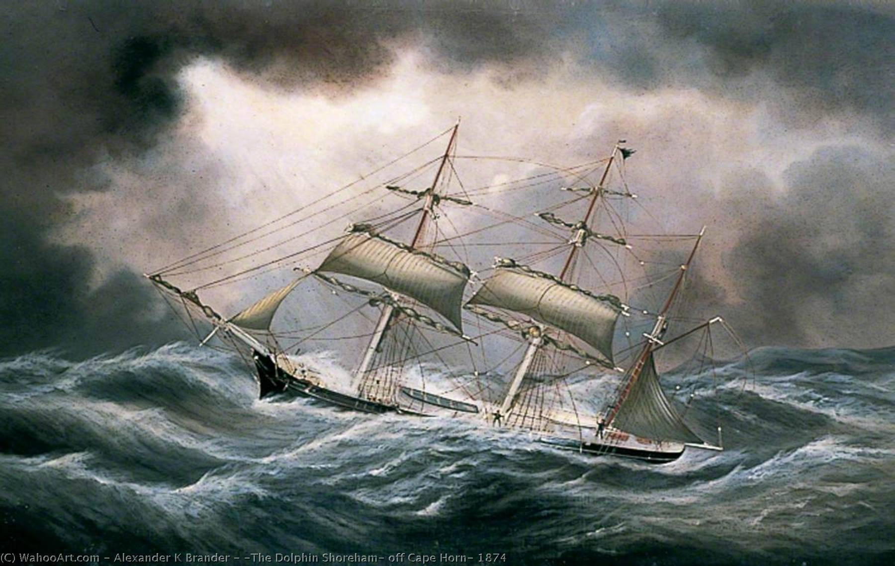 'the Dolphin Shoreham' Off Cape Horn, 1874 — Alexander Kay Brander