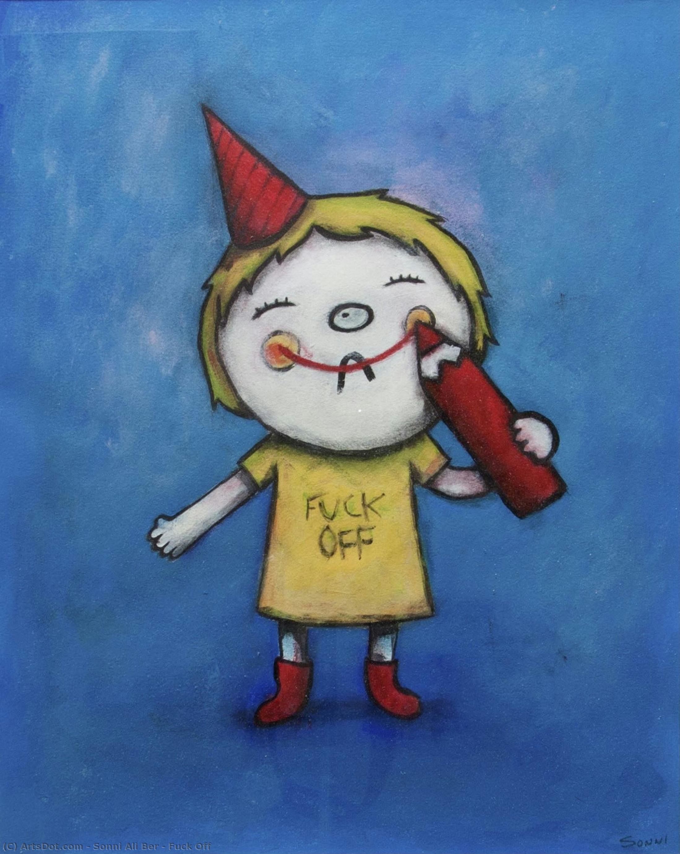 Fuck Off by Sonni Ali Ber, oil on linen painted by hand