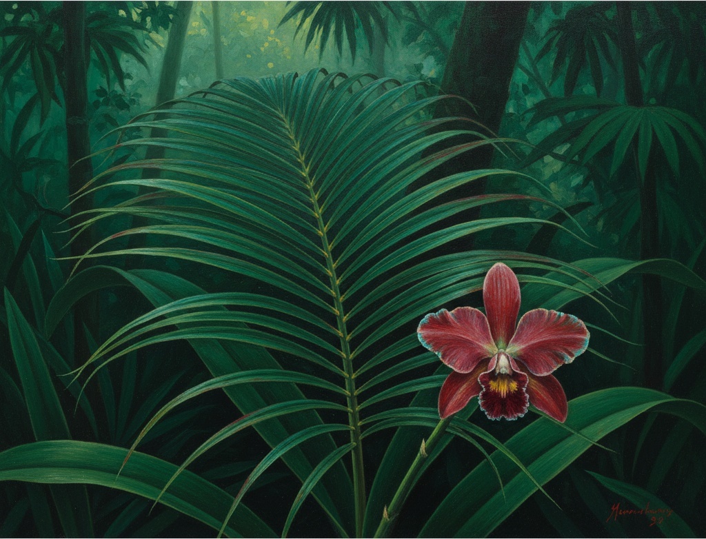Solitude Cramoisie Dans Le Sous-bois Émeraude — Guillaume Rolland