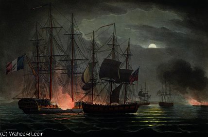 Capture Of La Desiree, July 7th — Thomas Whitcombe