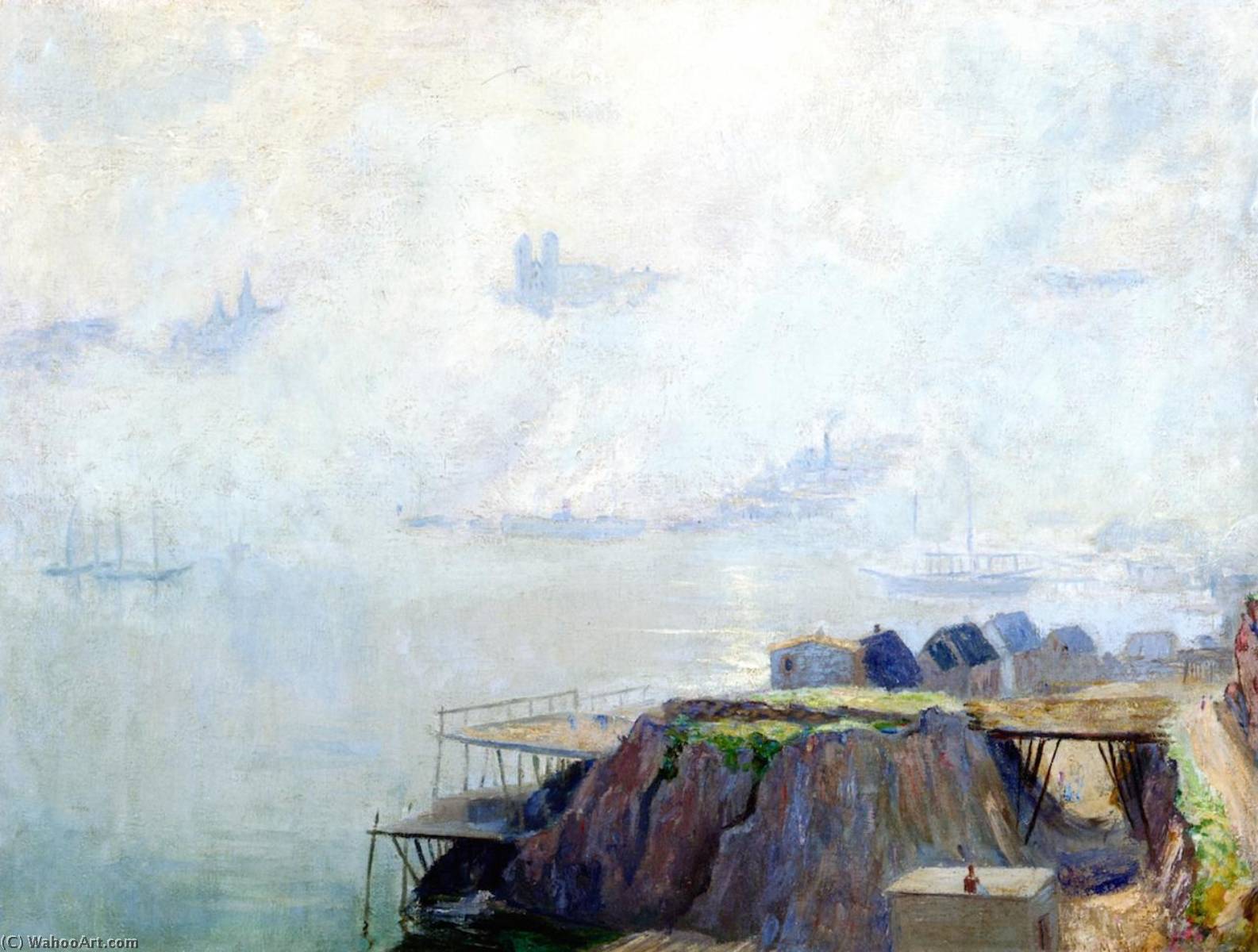 Lifting Fog, St. John's, Newfoundland — Maurice Cullen