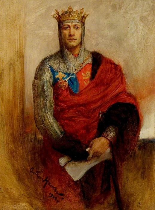 Lewis Waller as Henry V by Arthur Hacker, oil on linen painted by hand