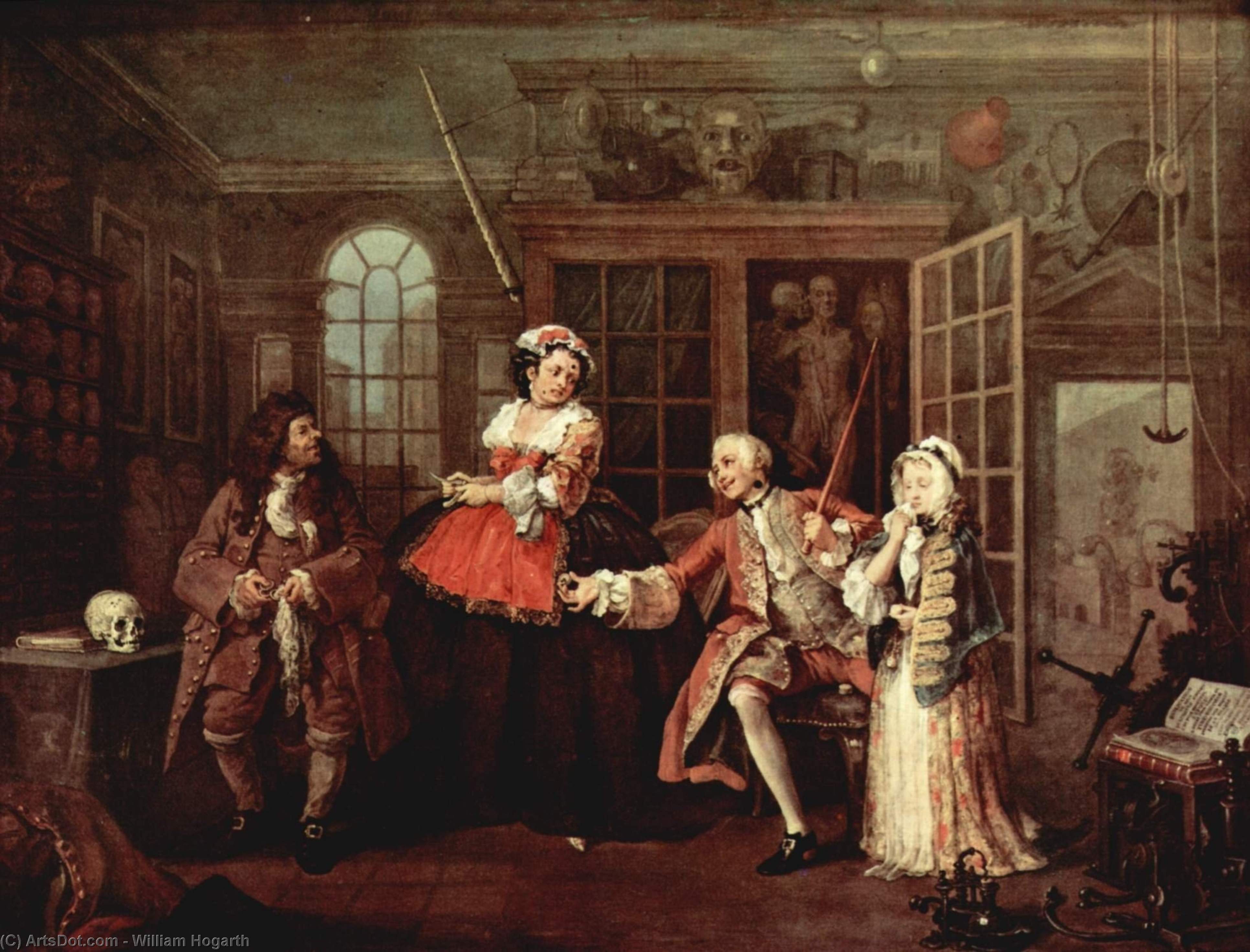 Besuch beim Quacksalber by William Hogarth, oil on linen painted by hand