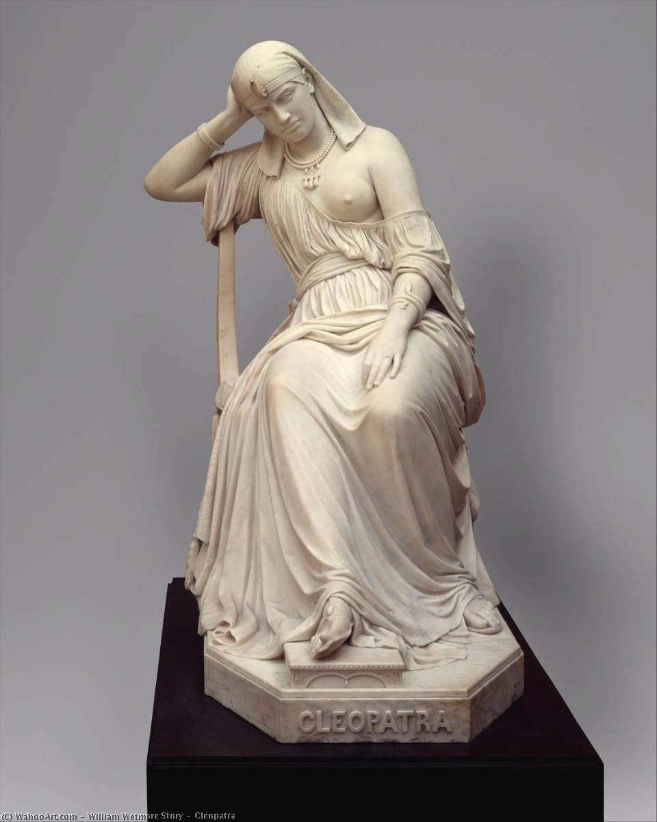 Cleopatra di William Wetmore Story, olio su lino dipinto a mano