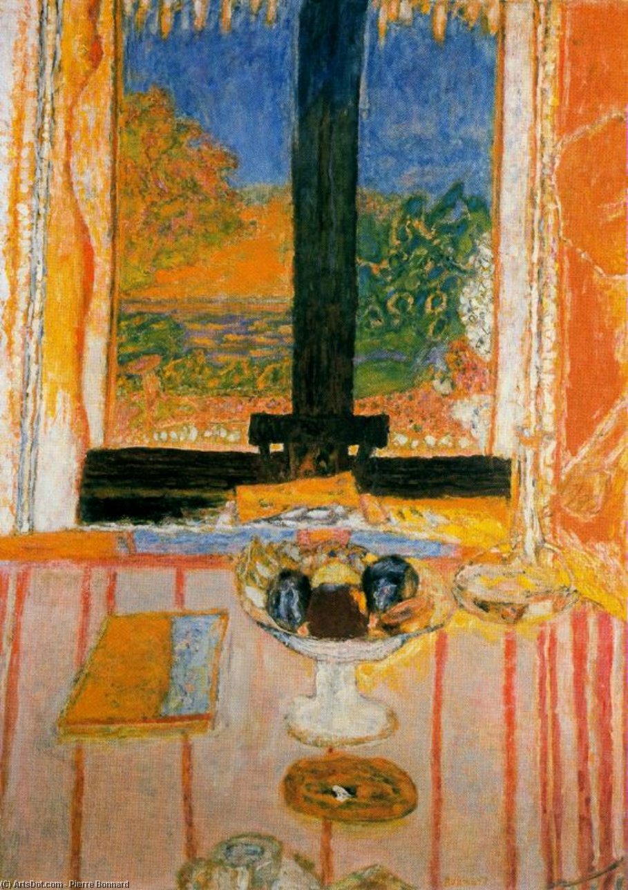 The table by the window, ავტორი პიერ ბონარდ, ზეთ המשე, ტილოზე, ხელით შესრულებული
