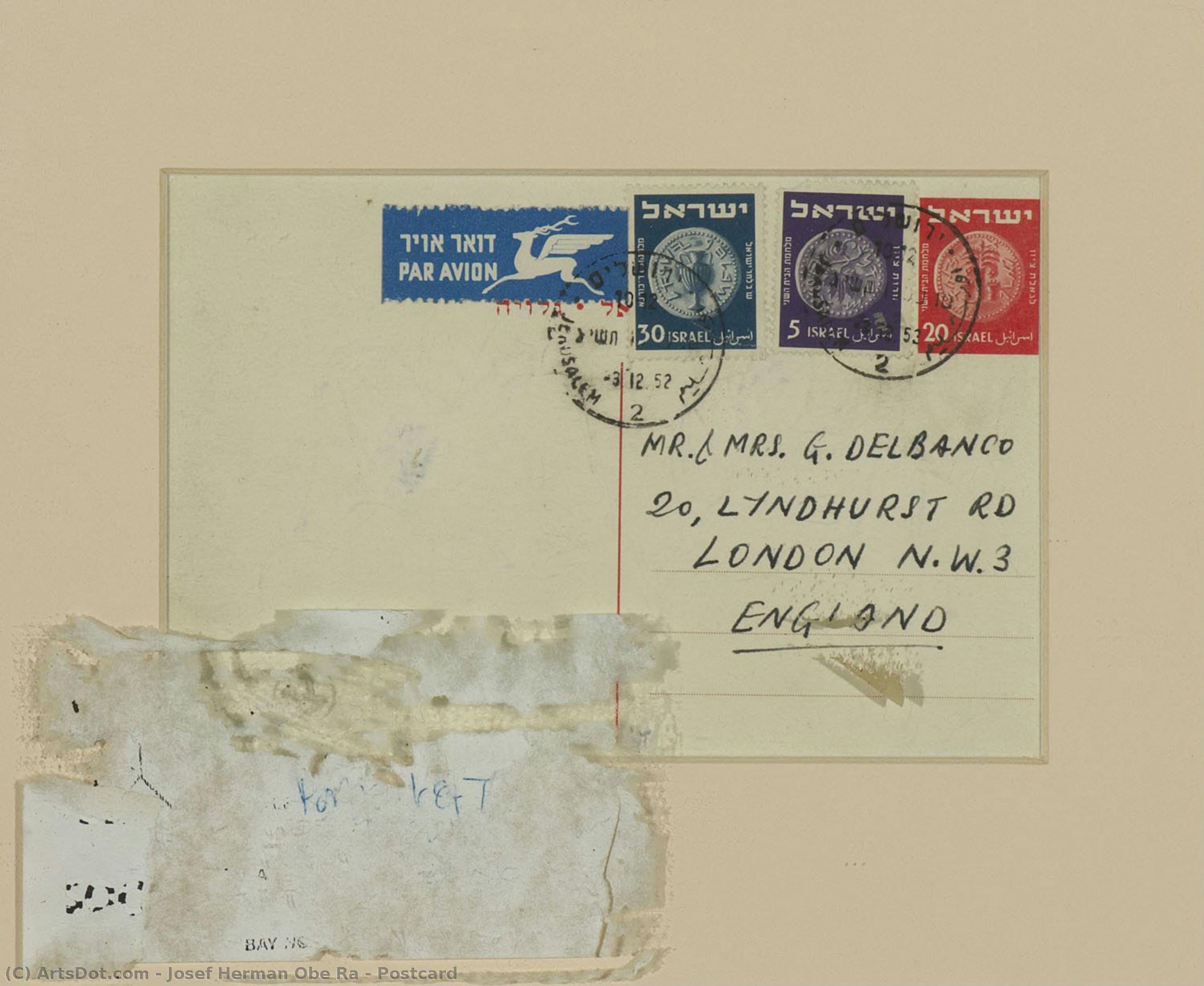 Postcard — Josef Herman Obe Ra