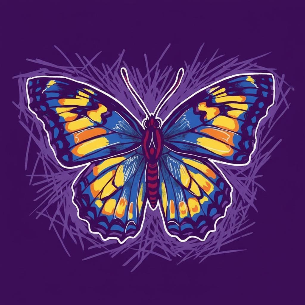Symétrie Éthérée En Violet : Une Vision Singulière D'un Éclat Céleste Ailé — Yann Lambert