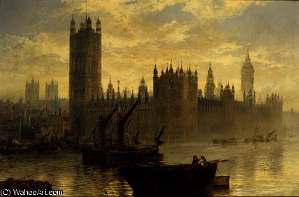 Westminster From The Thames — Claude Thomas Stanfield Moore