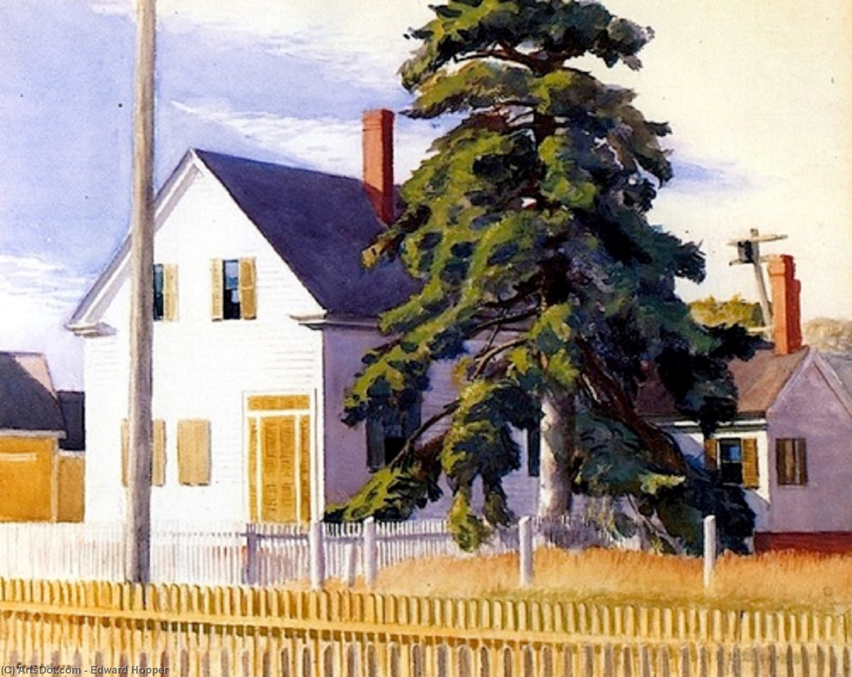 House With Big Pine — Εδουάρδος Χόπερ