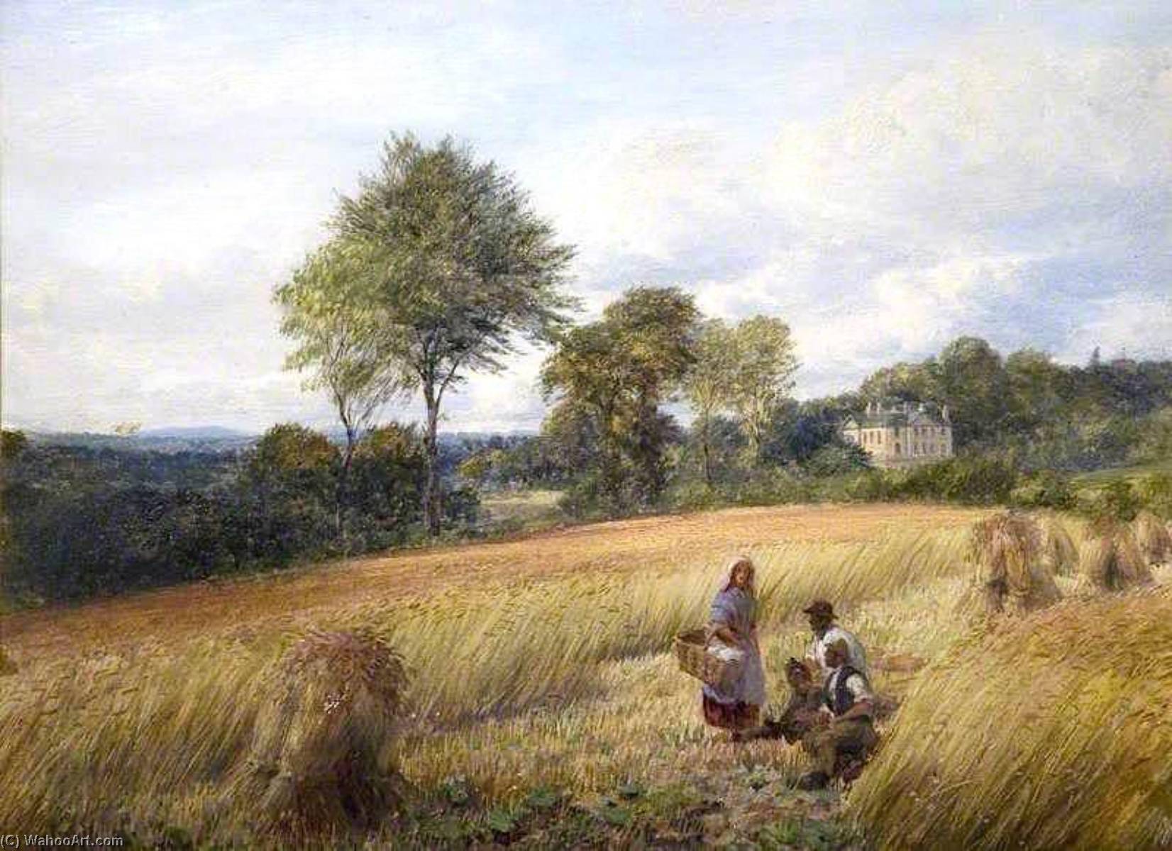 The Grove, Harborne by Charles Thomas Burt, oil on linen painted by hand