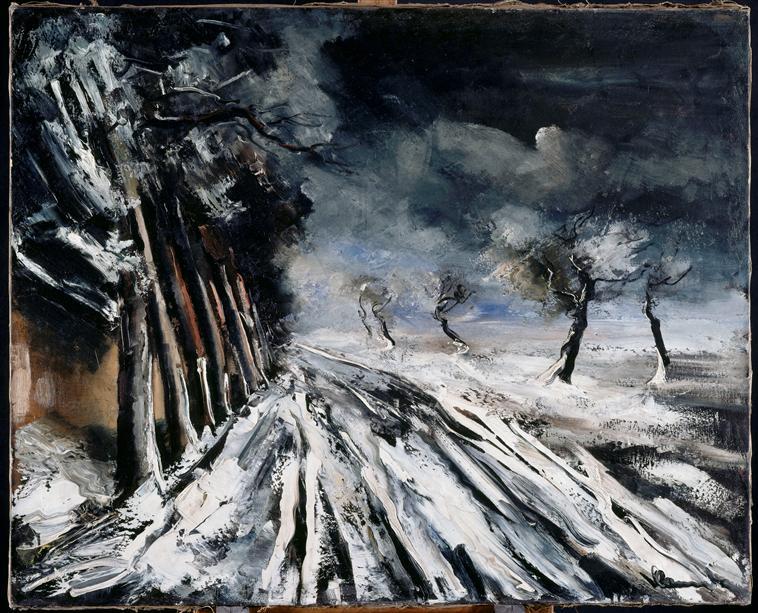Snowstorm by Maurice de Vlaminck, oil on linen painted by hand