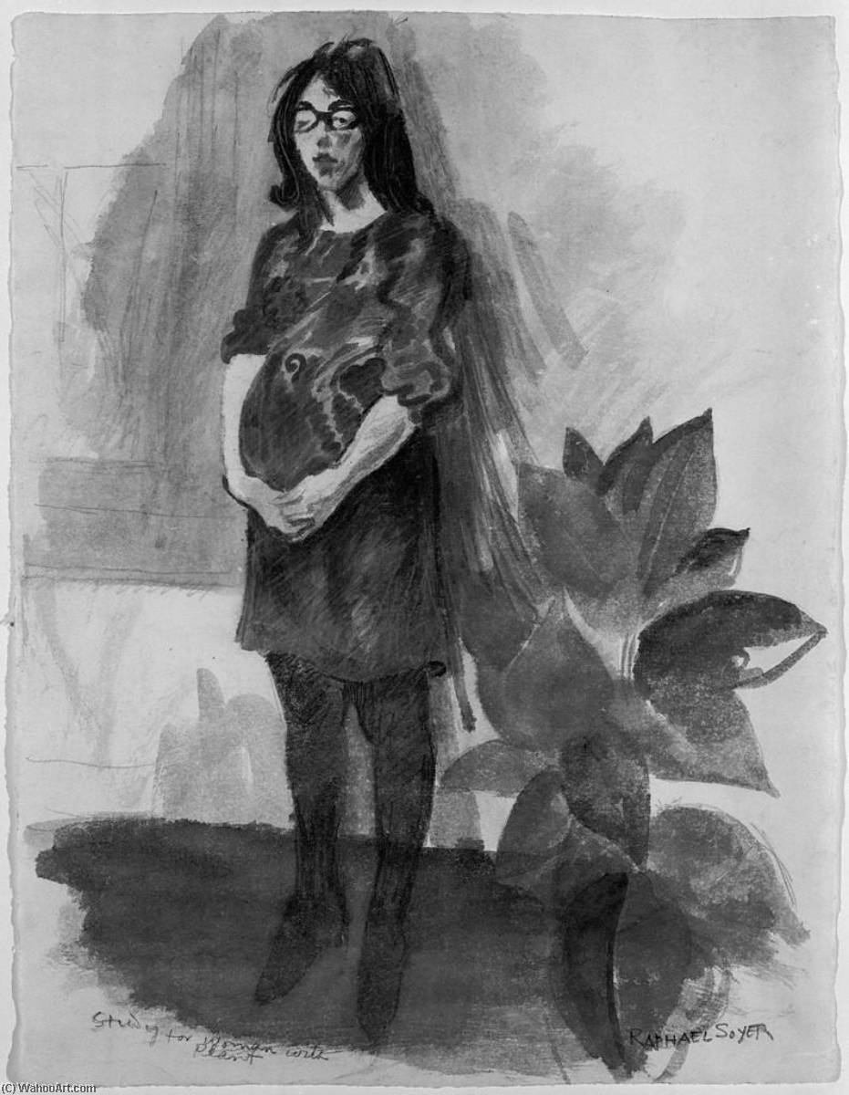 Study For Woman With Plant — Raphael Soyer