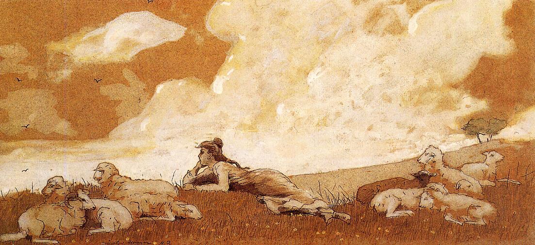 Ragazza E Pecore — Winslow Homer
