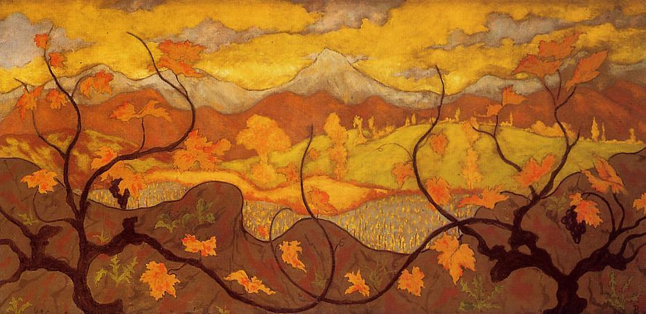 Vines by Paul Elie Ranson, oil on linen painted by hand