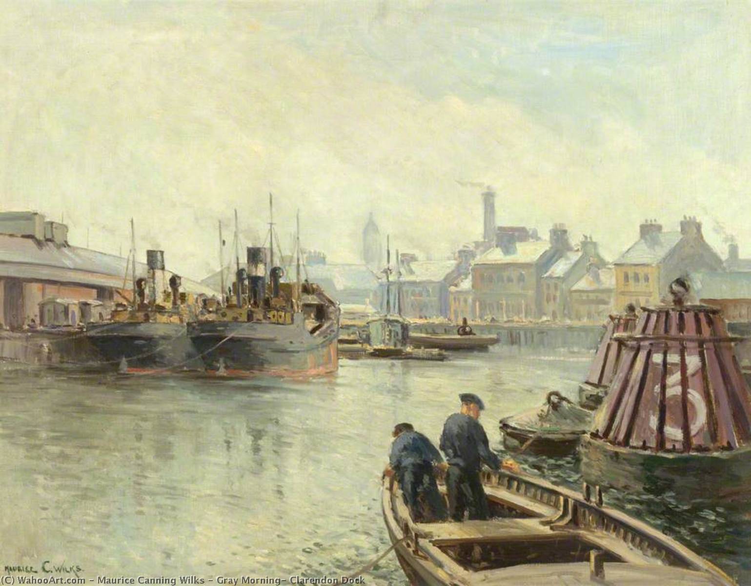 Gray Morning, Clarendon Dock — Maurice Canning Wilks