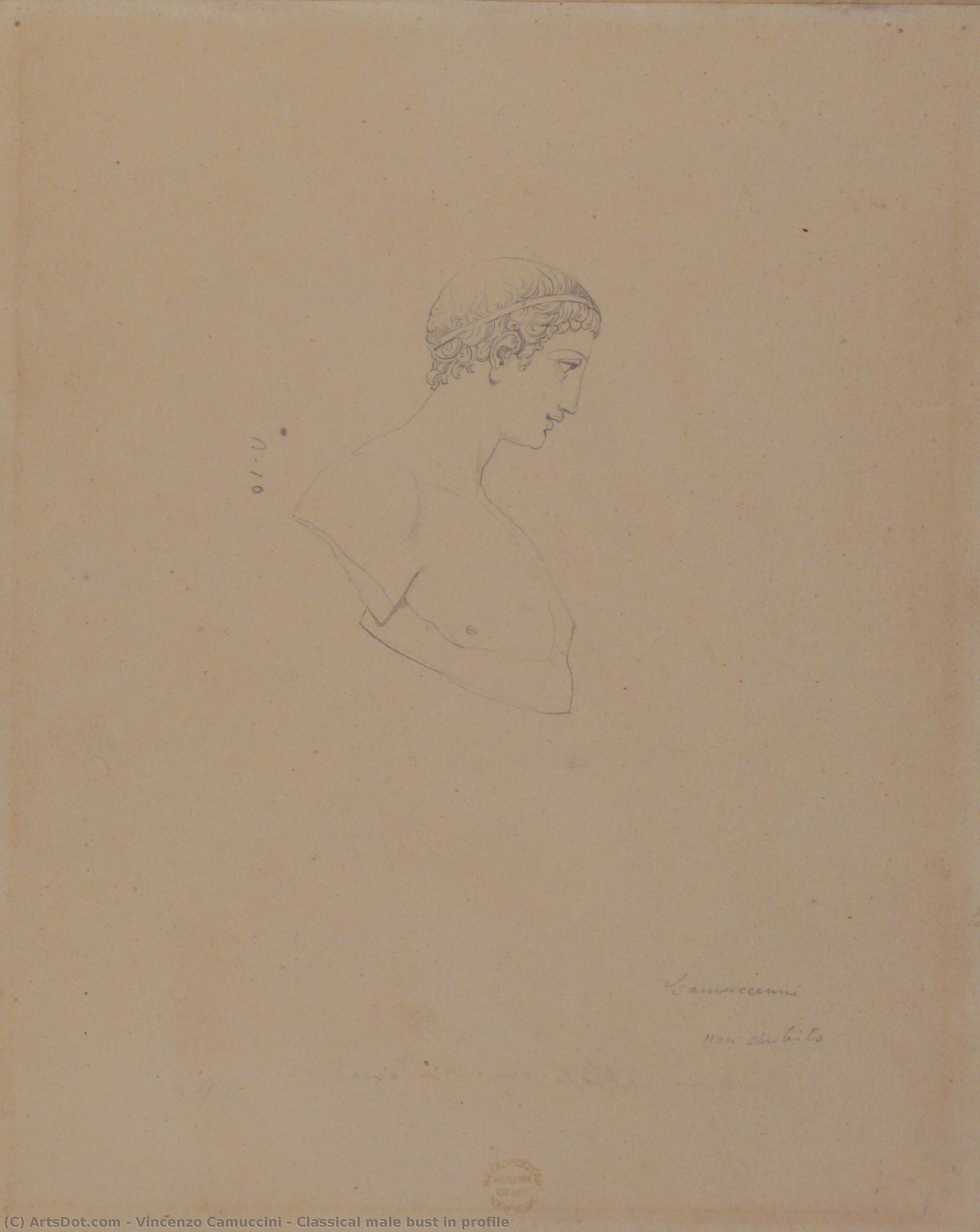 Classical Male Bust In Profile — Vincenzo Camuccini