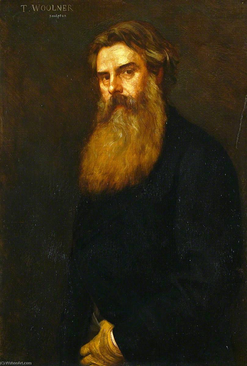Thomas Woolner by Alphonse Legros, oil on linen painted by hand