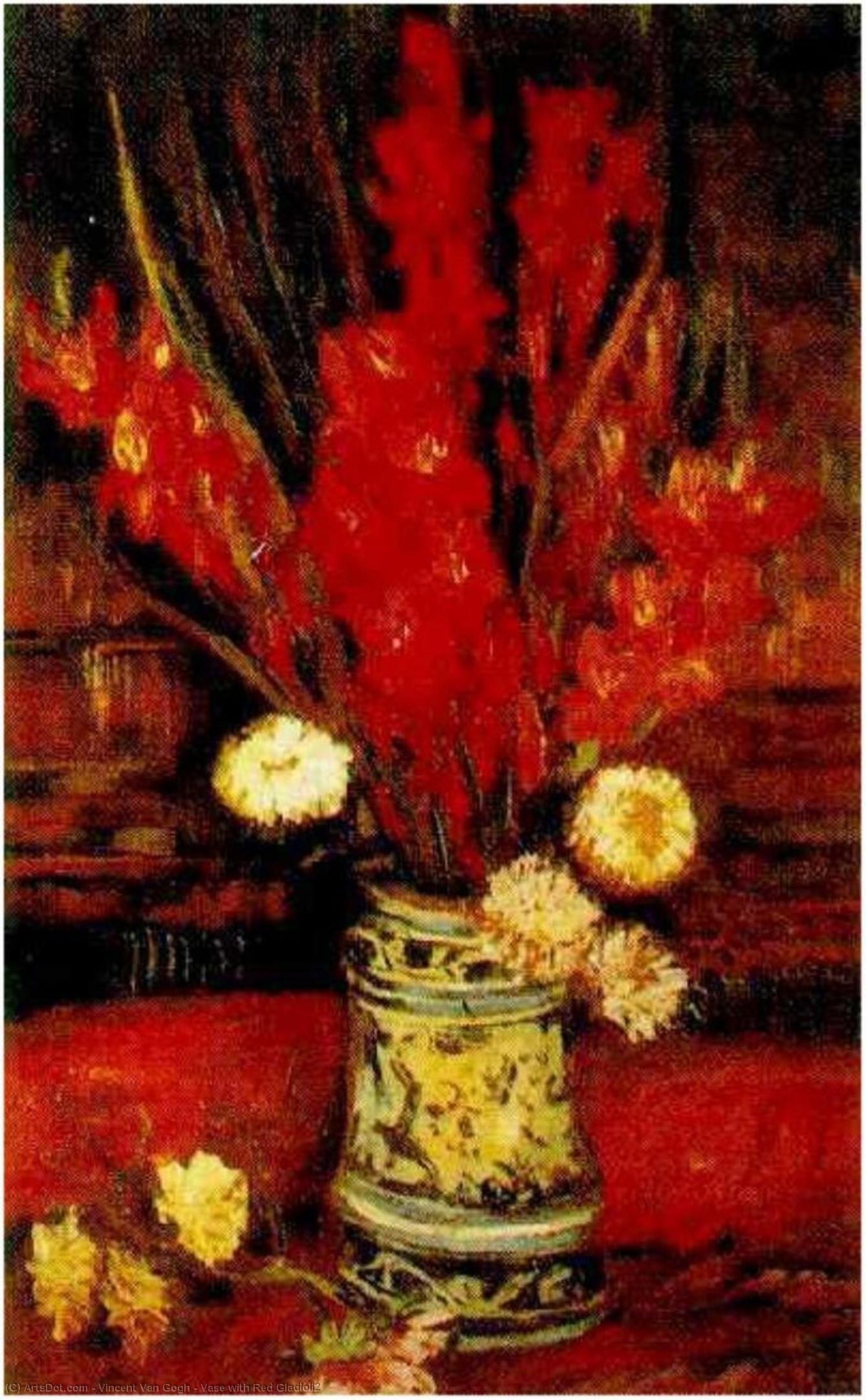 Vase With Red Gladioli2 — Vincent Willem Van Gogh