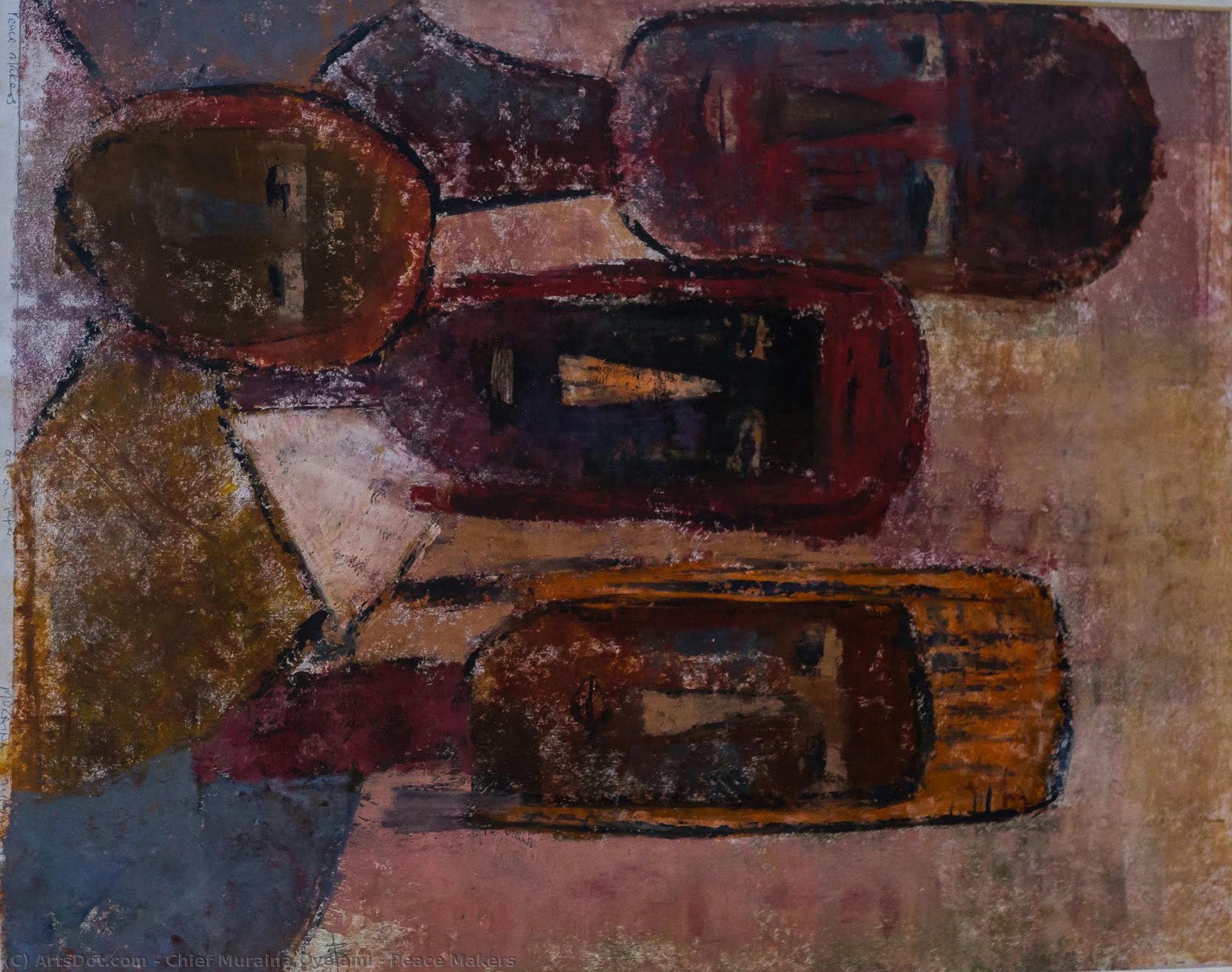 Peace Makers by Chief Muraina Oyelami, oil on linen painted by hand