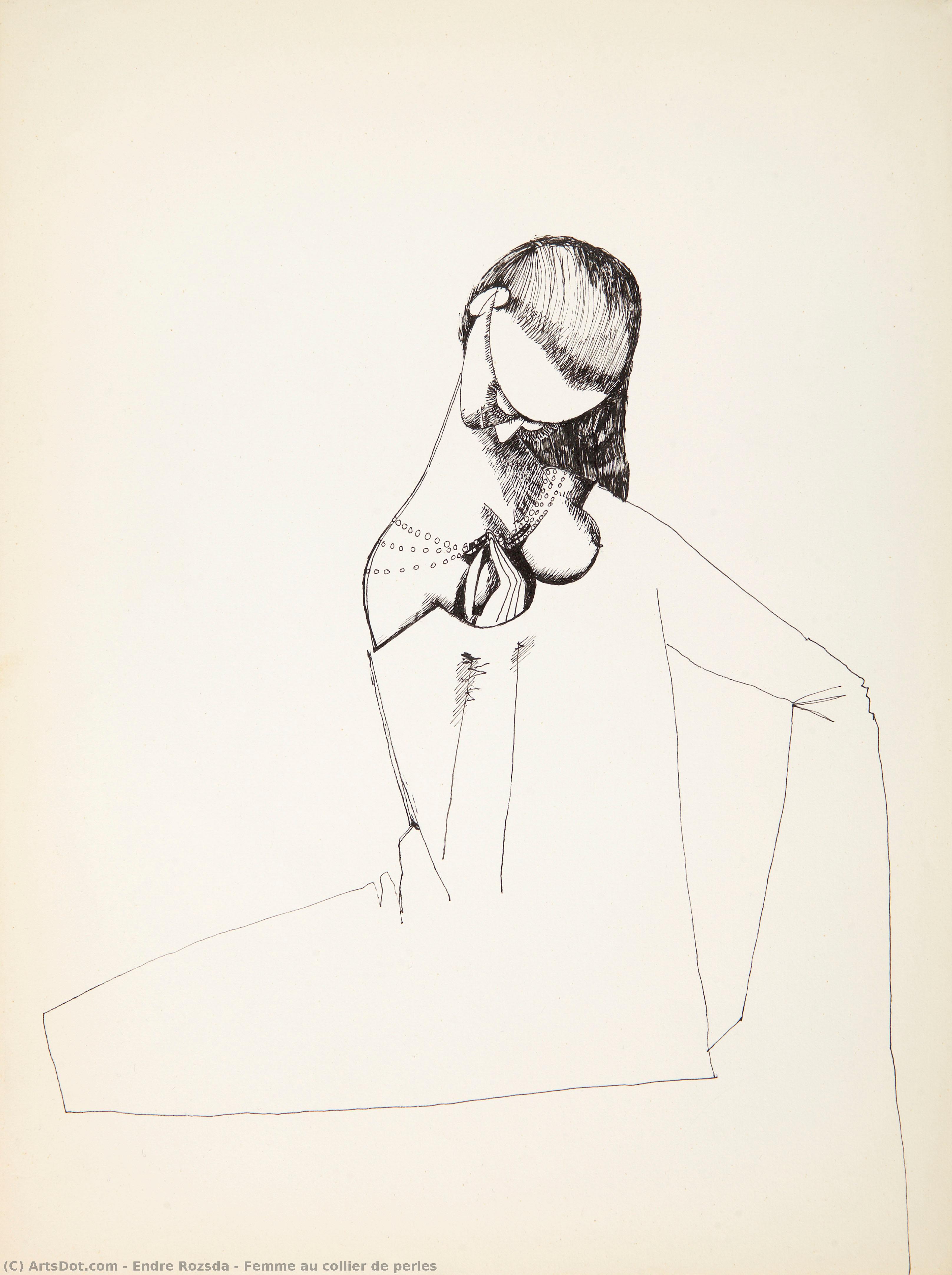 Femme Au Collier De Perles — Endre Rozsda