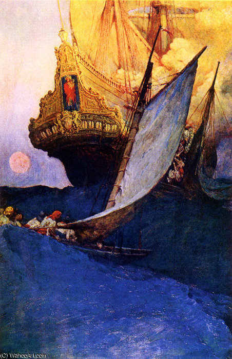 Attack On A Galleon — Howard Pyle