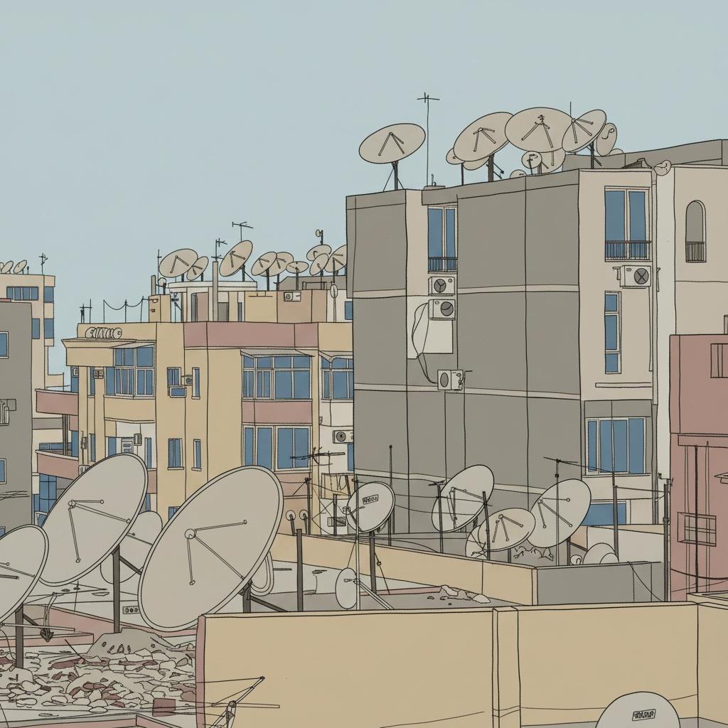 Monolithic Echoes Of An Urban Skyline In Muted Ochre And Slate Grey — François Petit