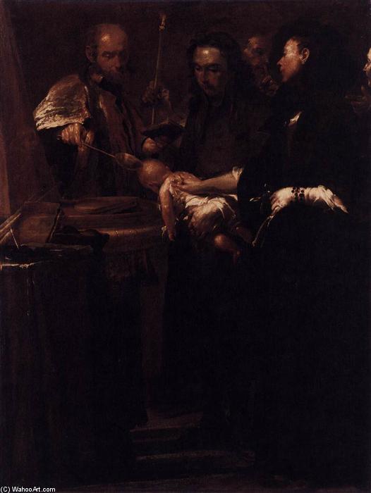 Battesimo di Giuseppe Maria Crespi, olio su lino dipinto a mano