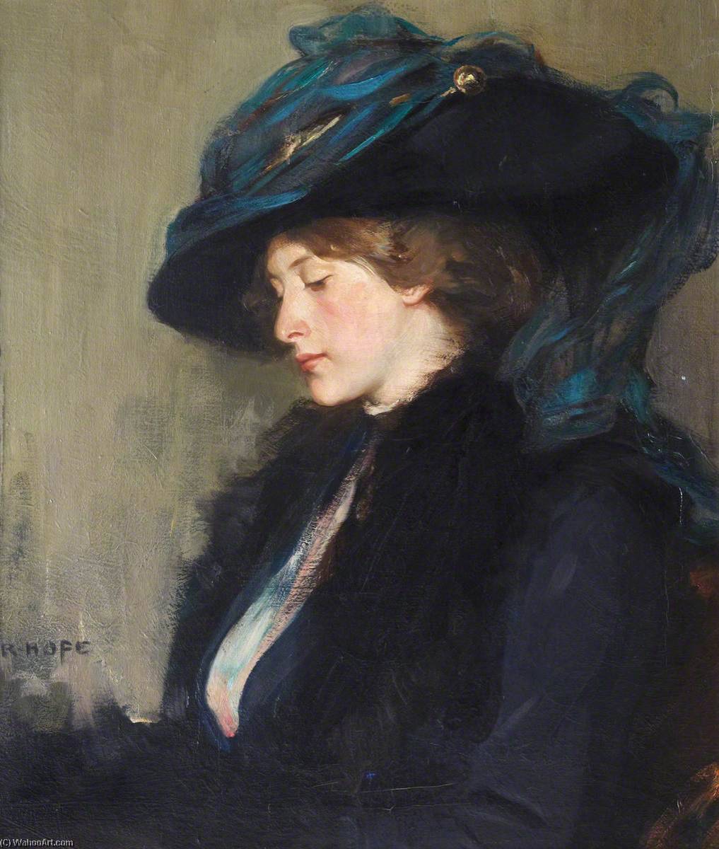 The Blue Veil by Robert Hope, oil on linen painted by hand