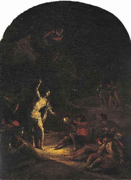 Résurrection de Jésus by Leonaert Bramer, oil on linen painted by hand
