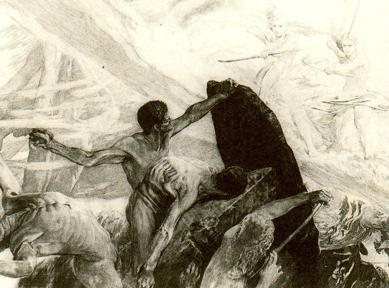 Titan by Max Klinger, oil on linen painted by hand