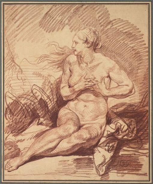 Seated Female Nude — Jean-baptiste Greuze