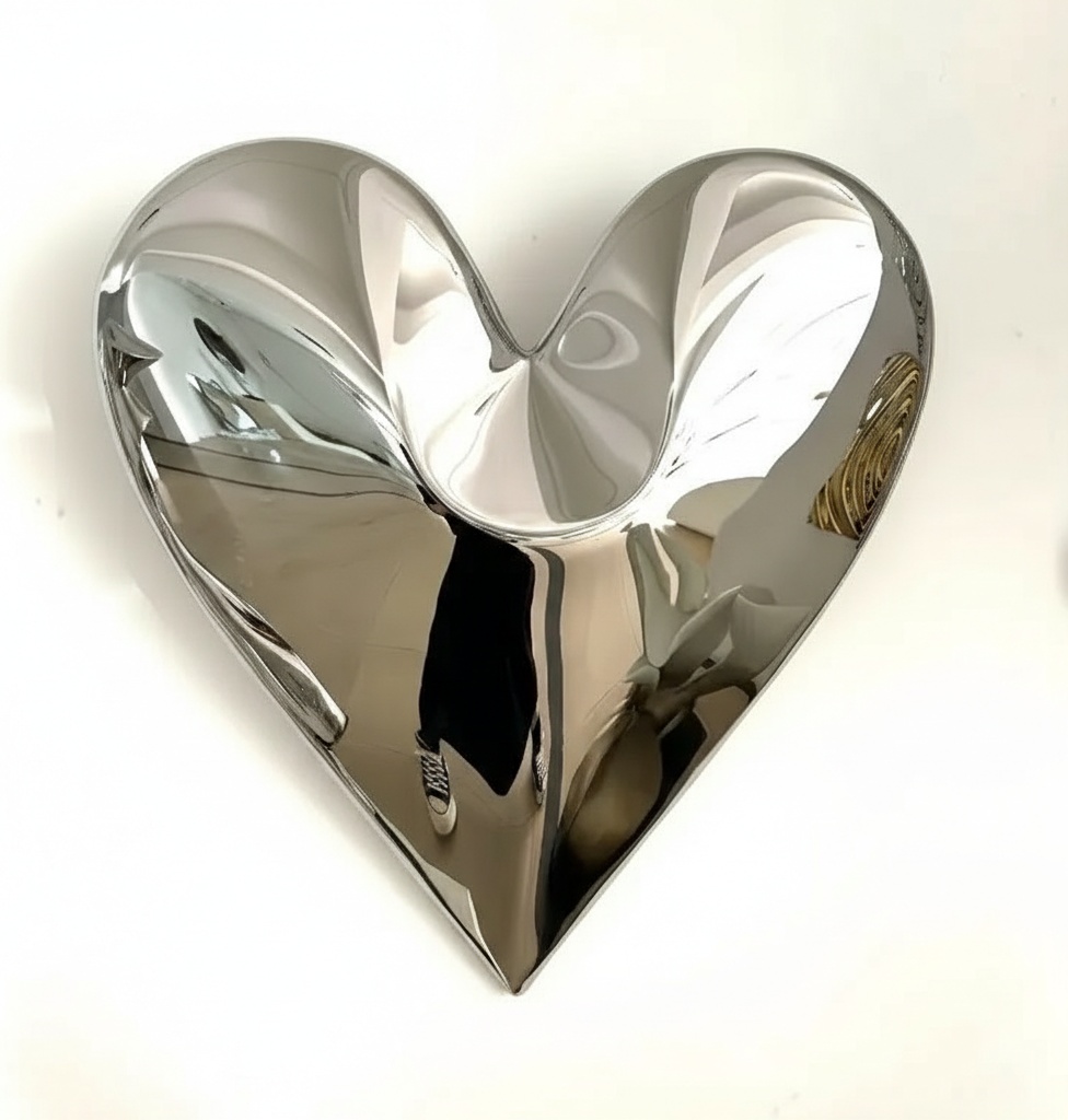 Reflective Stainless Steel Heart Wall Sculpture