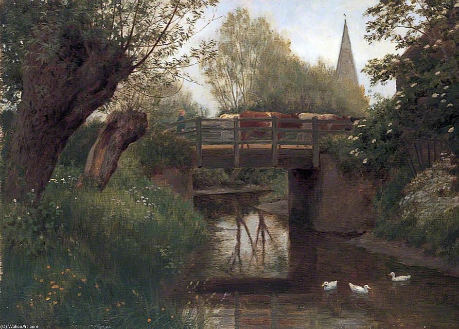 Cattle On A Bridge — William Sidney Cooper