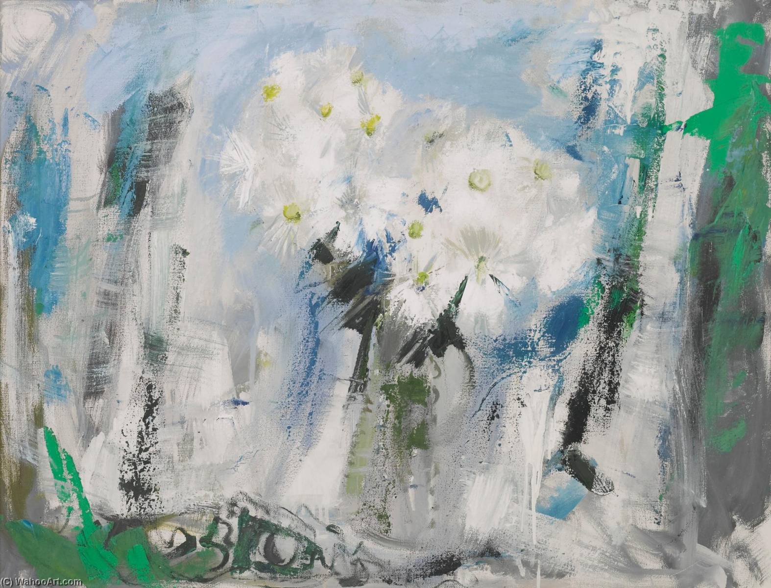 Rayonanthus On A Pale Blue Ground — Anne Redpath
