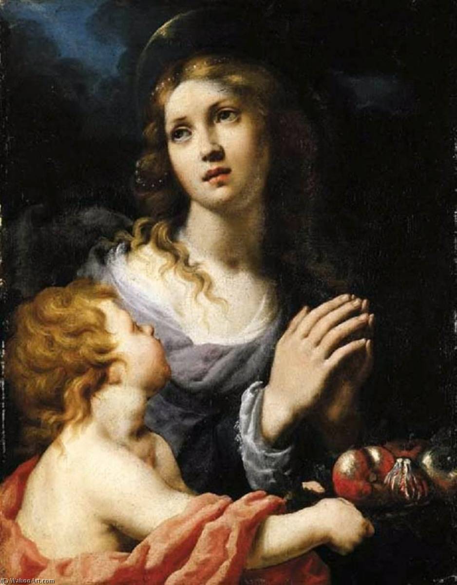 Female Saint With Putto — Alessandro Rosi