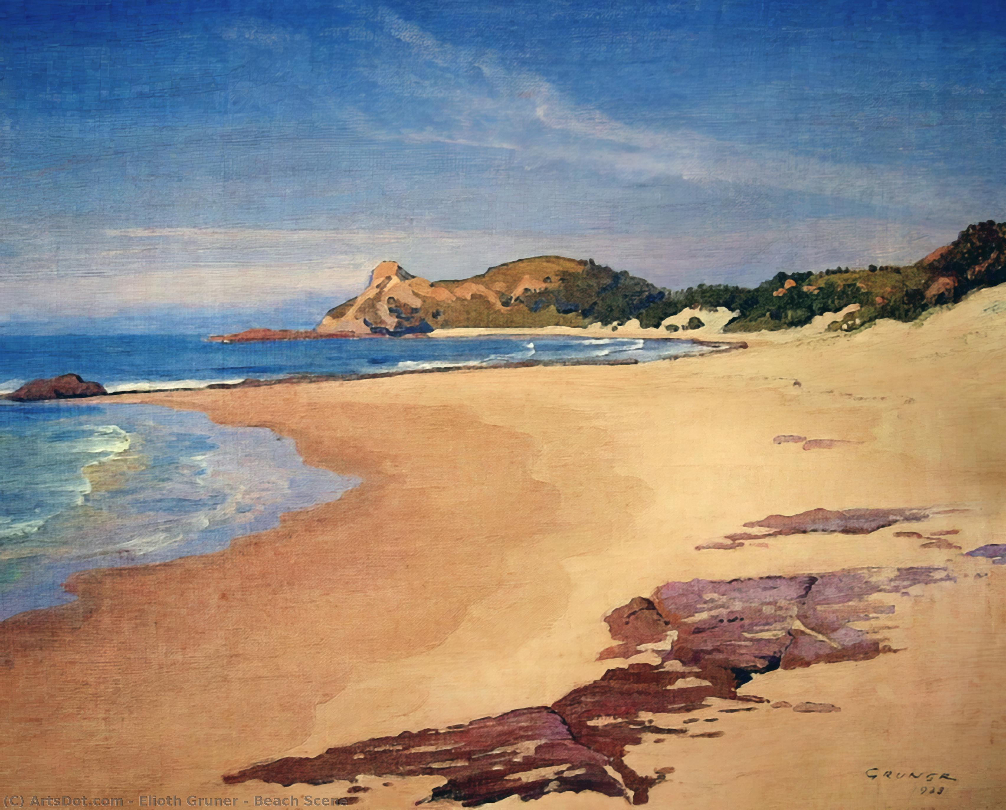 Beach Scene — Elioth Gruner